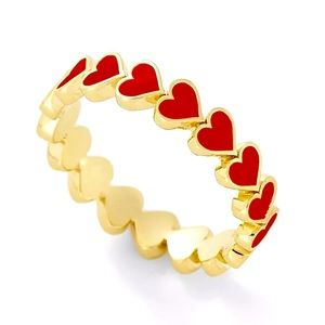 Heart enamel  Valentine’s Day ring